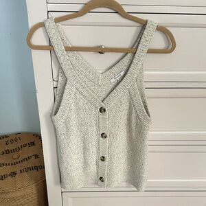 BNWT Madewell Cream Knit Button-Front Tank Top
